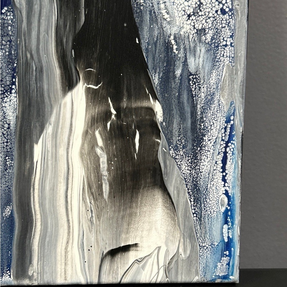 Original Painting Acrylic Abstract Art Canvas 10 X 10 Signed Titled The Unknown - Picture 3 of 11